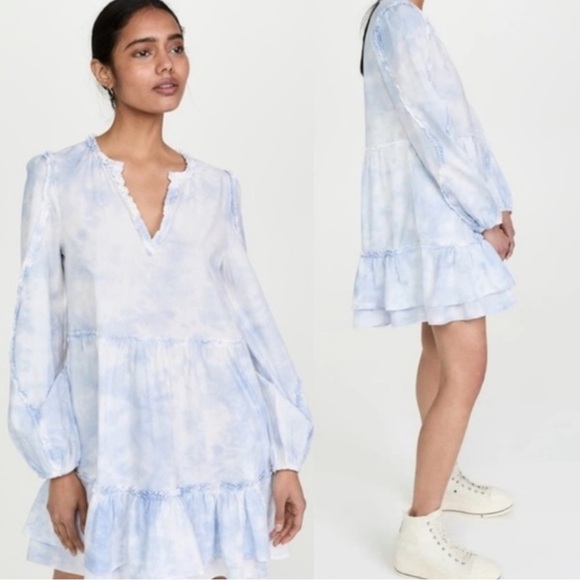 Generation Love lilac tie dye mini dress with ruffle details and tiers sz M EUC - Picture 11 of 11